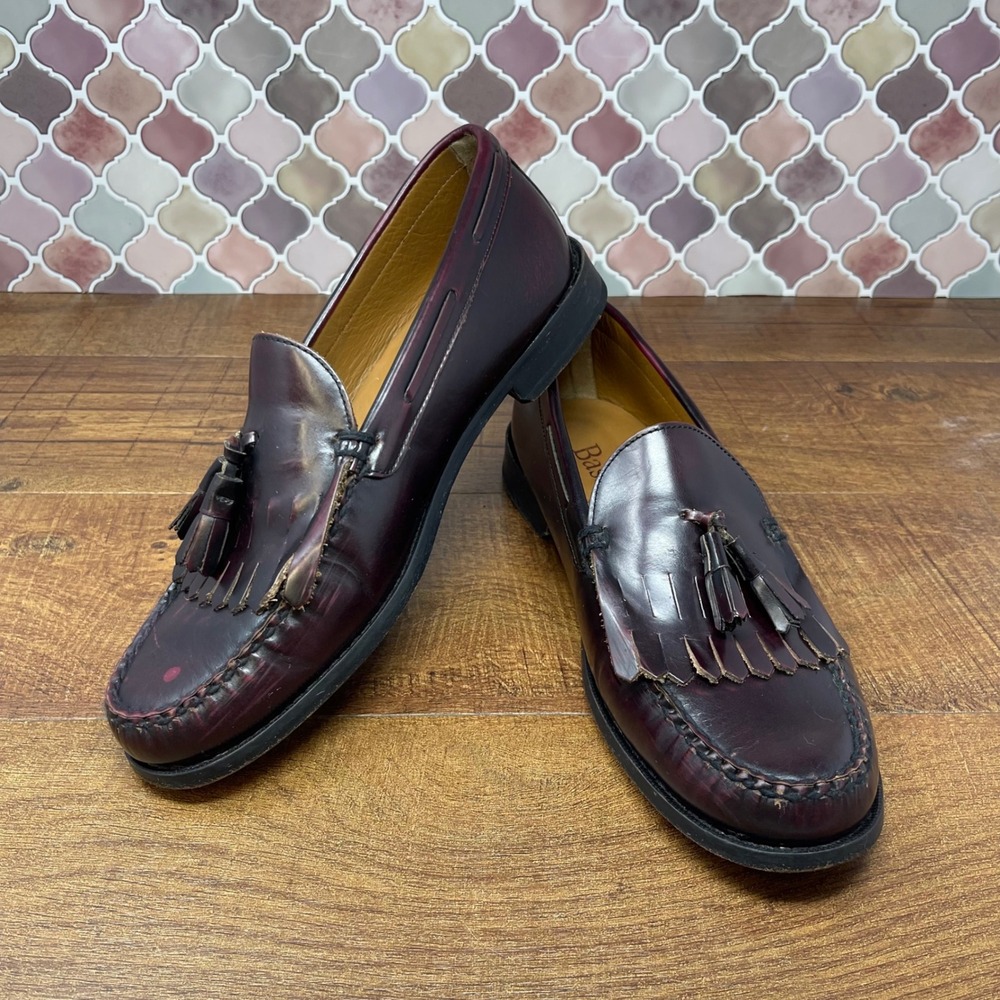 GH Bass Weejuns Stratton Leather Loafers - Kiltie Tasseled - Burgundy‎ - 9.5M